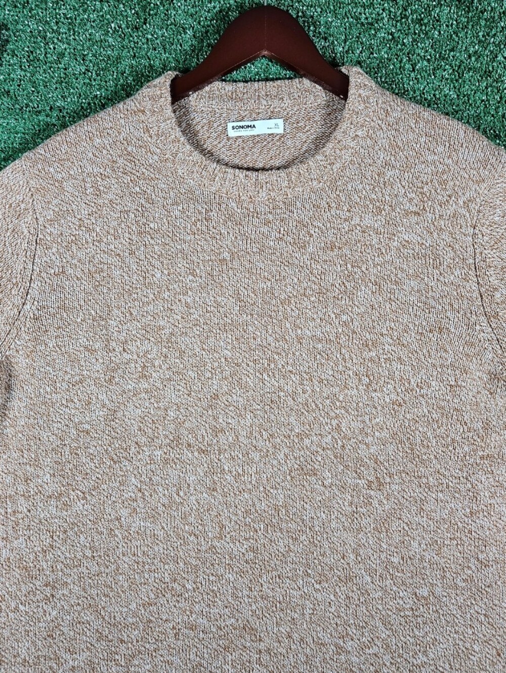 Sonoma Crewneck Sweater / Mens Size XL / Beige-Tan - Picture 4 of 9